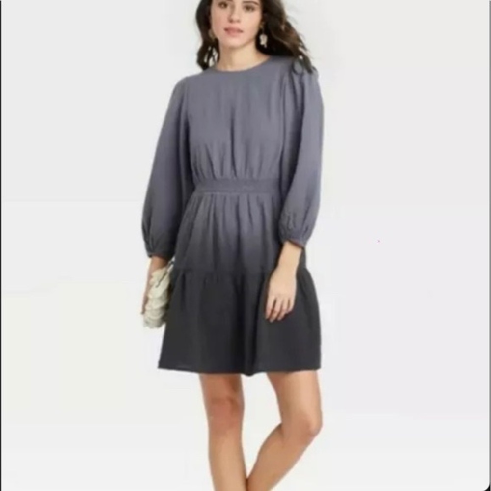universal thread ombré tiered dress with sleeves